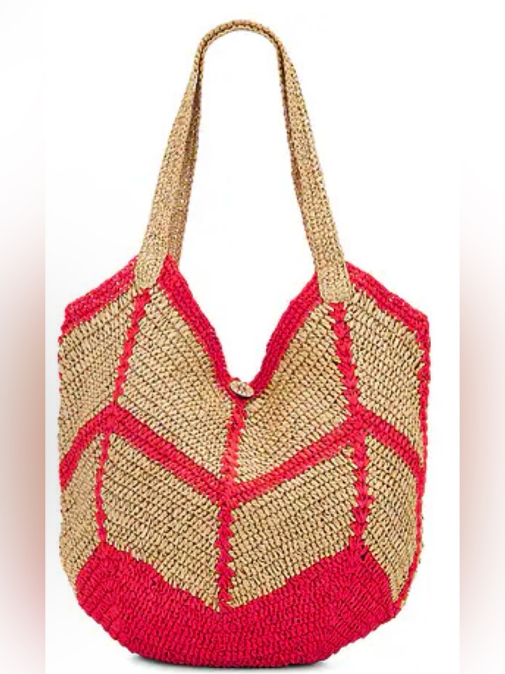 NWOT Mykonos Straw Tote Bag in Red Orange